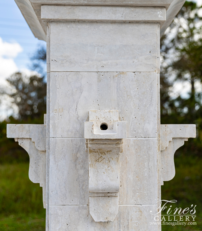 Marble Fountains  - Coastal Fountain In Italian Roman Travertine - MF-2221